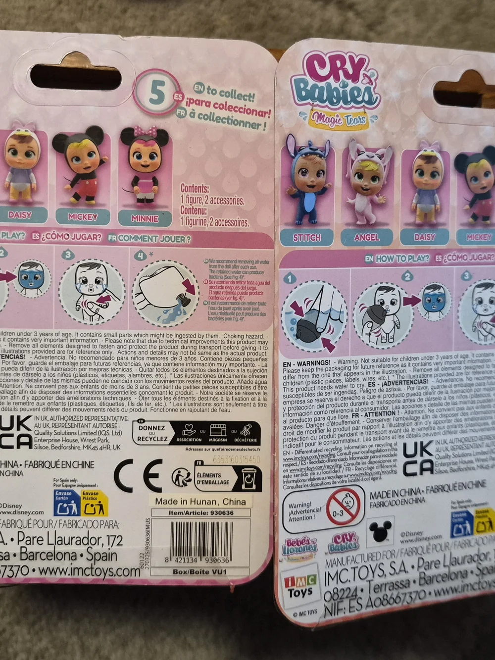 Cry Babies Magic Tears Disney Mickey & Minnie Mouse Mini Doll Set New